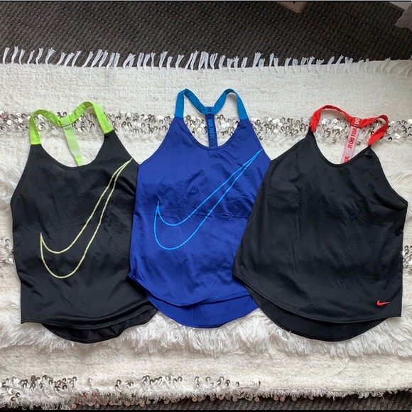 Nike Tops - 3 Nike dri-fit racerback workout tanks size small